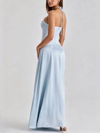 Women Elegant Halter Flowy Party Maxi Dress