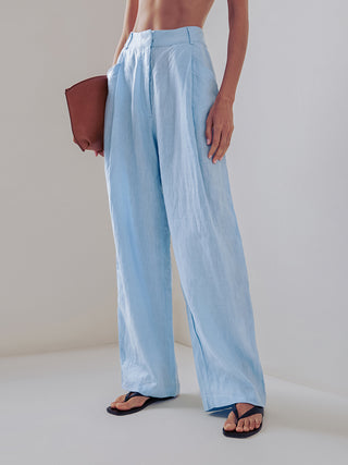 Loose Cotton Blouse Wide Leg Pants Two Piece Set