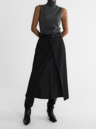 Turtleneck Sleeveless Knit Sweater Vest Casual Women Top