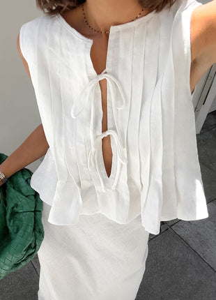 Cotton Loose Shirt Shorts Two Piece Set