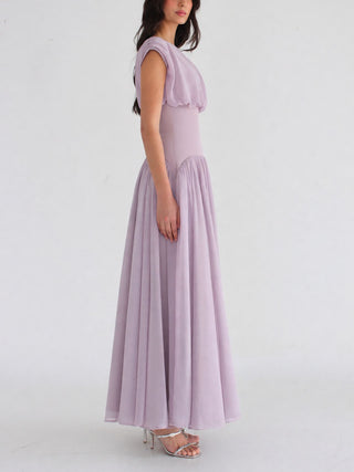 Elegant Cap Sleeve Formal Party Maxi Dress