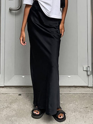 Women's Satin Mermaid Maxi Skirt