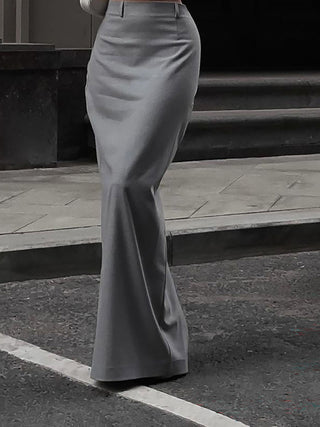 Elegant High Waist Long Straight Maxi Skirt
