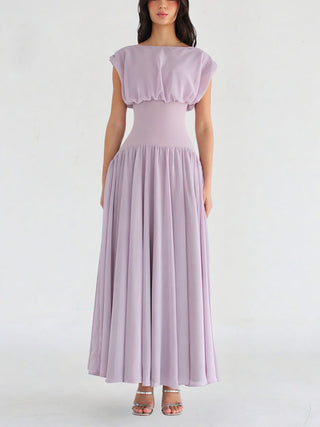 Elegant Cap Sleeve Formal Party Maxi Dress