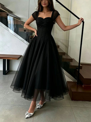 Sweetheart Neck Corset Flared Midi Dress