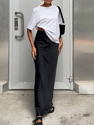 Women's Satin Mermaid Maxi Skirt
