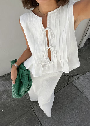 Cotton Loose Shirt Shorts Two Piece Set
