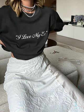 Lace Trim Irregular Hem Flowy Maxi Skirt
