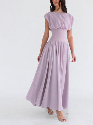 Elegant Cap Sleeve Formal Party Maxi Dress