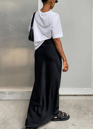 Women's Satin Mermaid Maxi Skirt