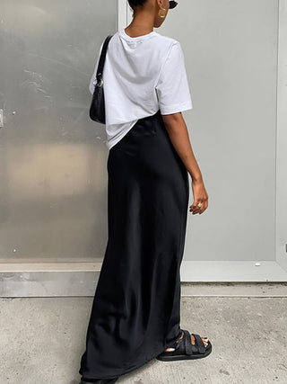 Women's Satin Mermaid Maxi Skirt