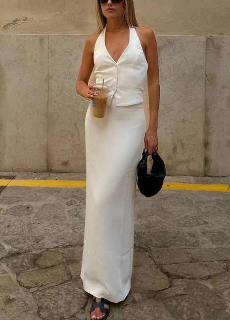 Sexy Fitted Crop Top & Maxi Skirt Set