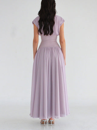 Elegant Cap Sleeve Formal Party Maxi Dress