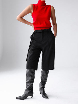 Turtleneck Sleeveless Knit Sweater Vest Casual Women Top