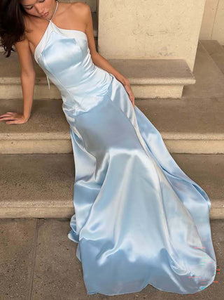 Women Elegant Halter Flowy Party Maxi Dress