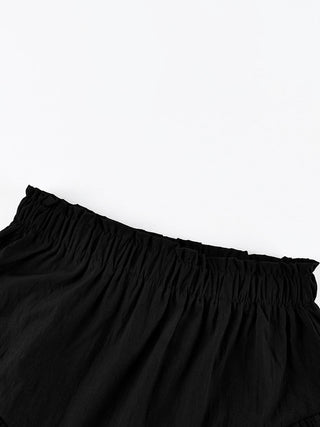 Layered Ruffle Elastic Waist Mini Skirt