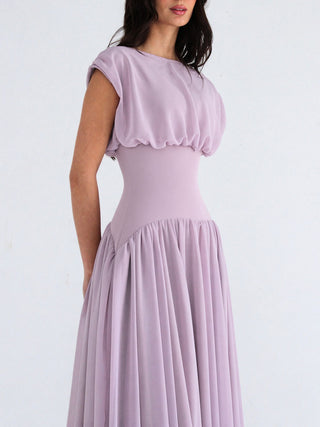 Elegant Cap Sleeve Formal Party Maxi Dress