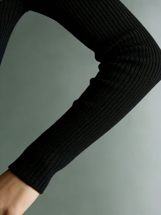 Long Sleeve Ribbed Split Bodycon Midi Dress