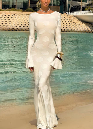 Slim-Fit Jacquard Maxi Dress