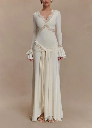 Elegant & Sexy Lace-Paneled Maxi Dress
