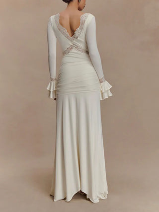 Elegant & Sexy Lace-Paneled Maxi Dress