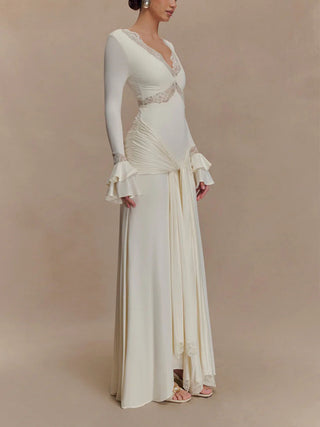 Elegant & Sexy Lace-Paneled Maxi Dress