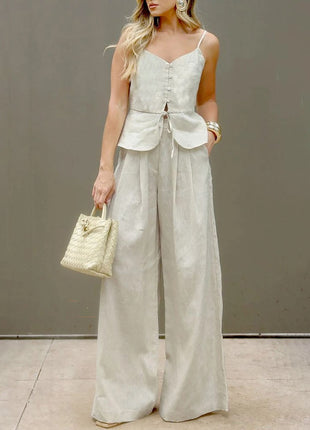 Casual Cotton-Linen Two-Piece Set