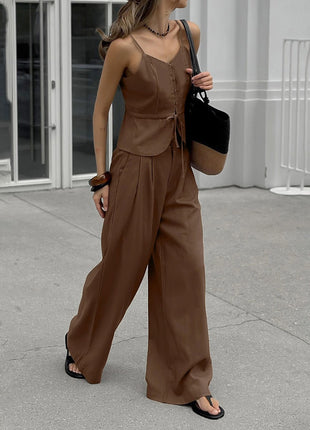 Casual Cotton-Linen Two-Piece Set