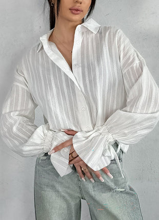Women's Jacquard with Flared Sleeves Blouse