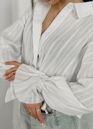 Women's Jacquard with Flared Sleeves Blouse