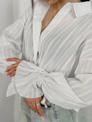 Women's Jacquard with Flared Sleeves Blouse