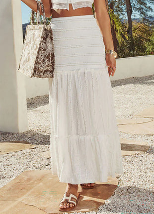 Simple & Relaxed Lace Vacation Skirt