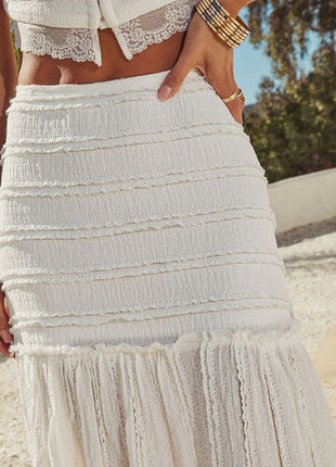 Simple & Relaxed Lace Vacation Skirt