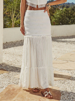 Simple & Relaxed Lace Vacation Skirt
