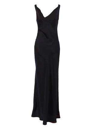 Sexy Ice Silk Backless Maxi Dress