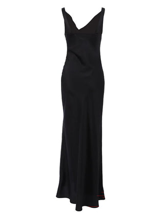 Sexy Ice Silk Backless Maxi Dress