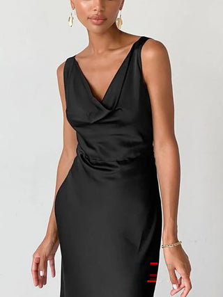 Sexy Ice Silk Backless Maxi Dress