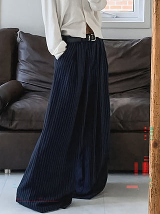 Women's Retro Striped Loose-Fit High-Waisted Wide-Leg Pants