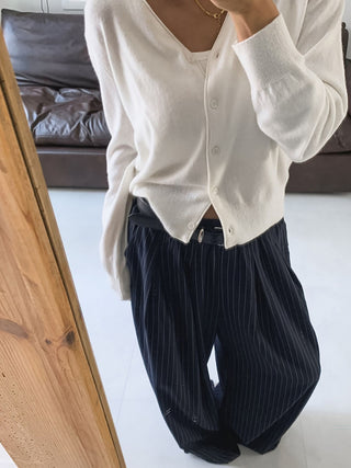 Women's Retro Striped Loose-Fit High-Waisted Wide-Leg Pants
