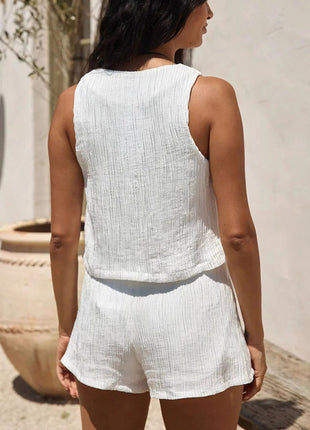 Bubble Sleeveless Tank Top & Short Pants Set