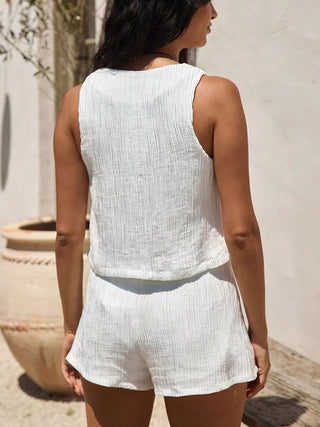 Bubble Sleeveless Tank Top & Short Pants Set