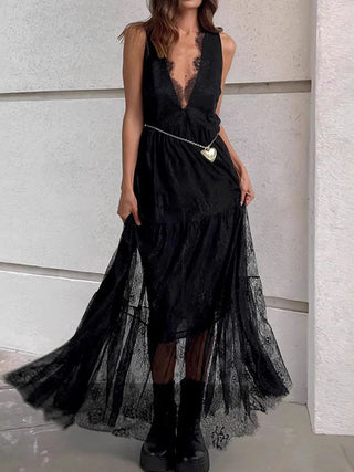 Sexy Lace Backless Maxi Dress