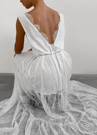 Sexy Lace Backless Maxi Dress