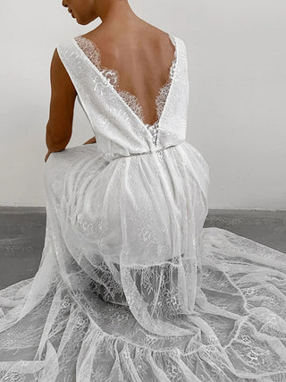 Sexy Lace Backless Maxi Dress