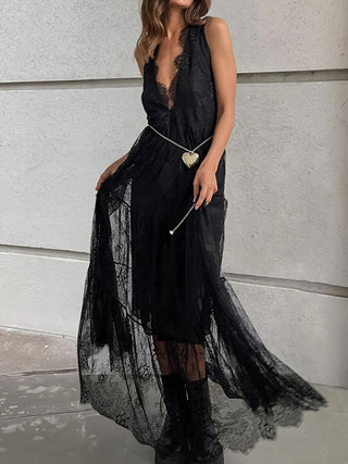 Sexy Lace Backless Maxi Dress