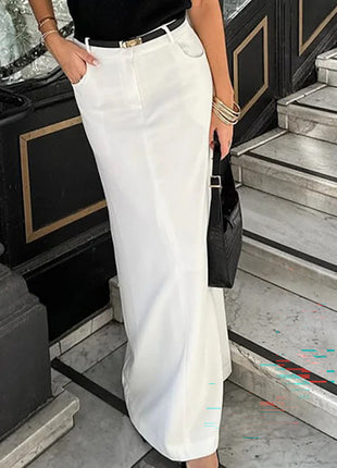 Elegant Straight-Cut Casual Skirt