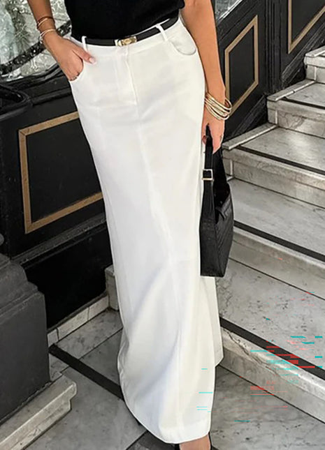 Elegant Straight-Cut Casual Skirt