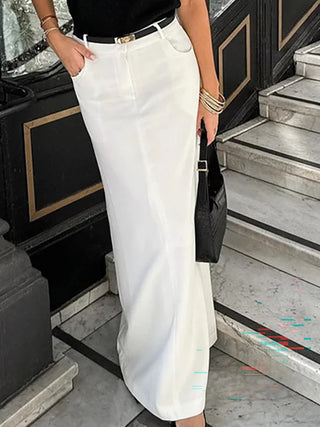 Elegant Straight-Cut Casual Skirt