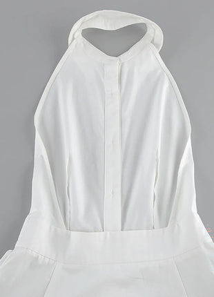 Women's Cotton Halter-Neck Backless Sexy Dress