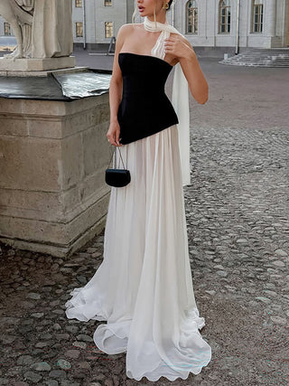 Color-Block Elegant Vacation Dress